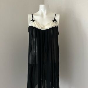 Gilligan & O'Malley Black and Cream Sheer Chemise